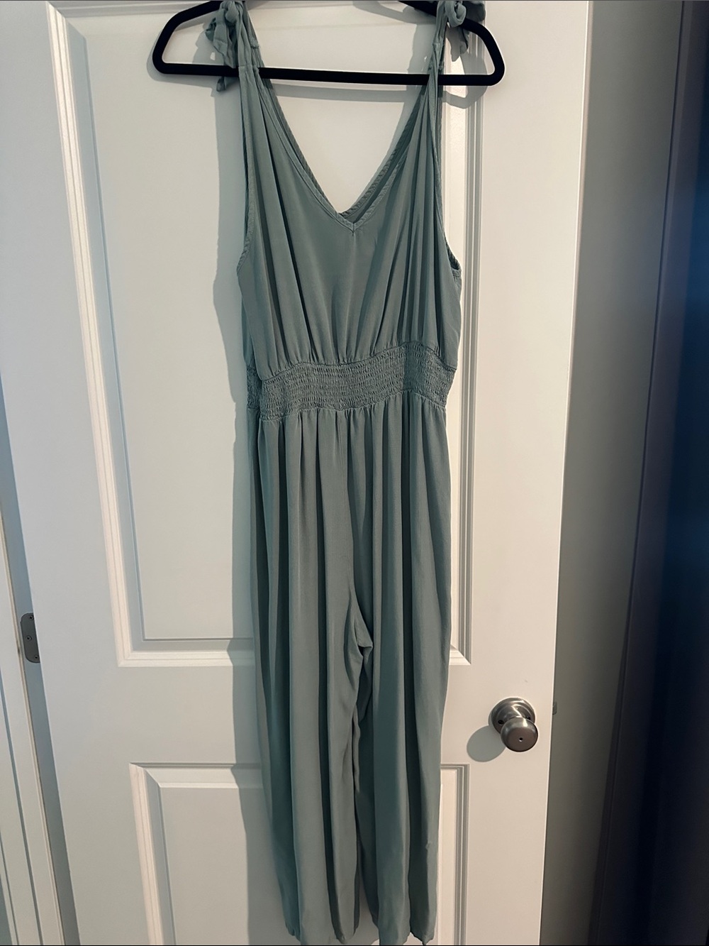 Girls' Sage Green Tie-Shoulder One-Piece Jumper
